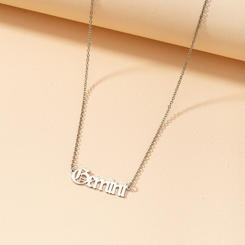 Gothic Constellation Necklace with English Letters - Vienna Verve Collection