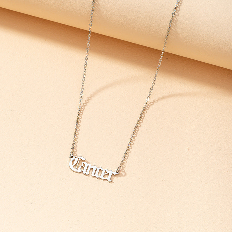 Gothic Constellation Necklace with English Letters - Vienna Verve Collection