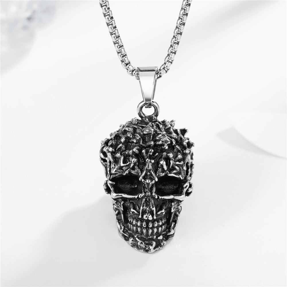 Crowned Skull Stainless Steel Pendant Necklace