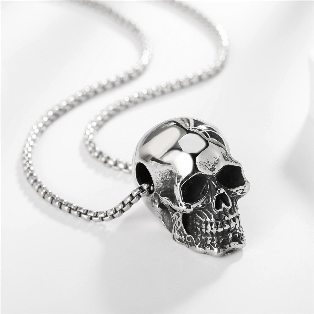 Minimal Skull Stainless Steel Pendant Necklace