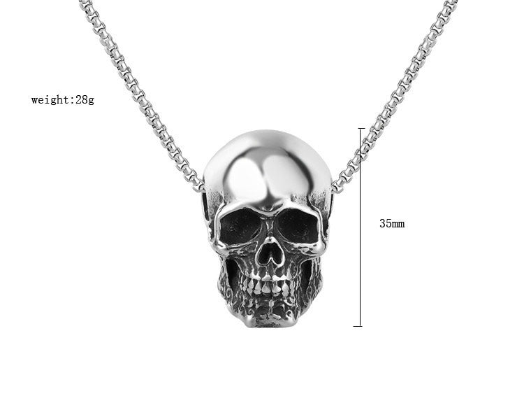 Minimal Skull Stainless Steel Pendant Necklace