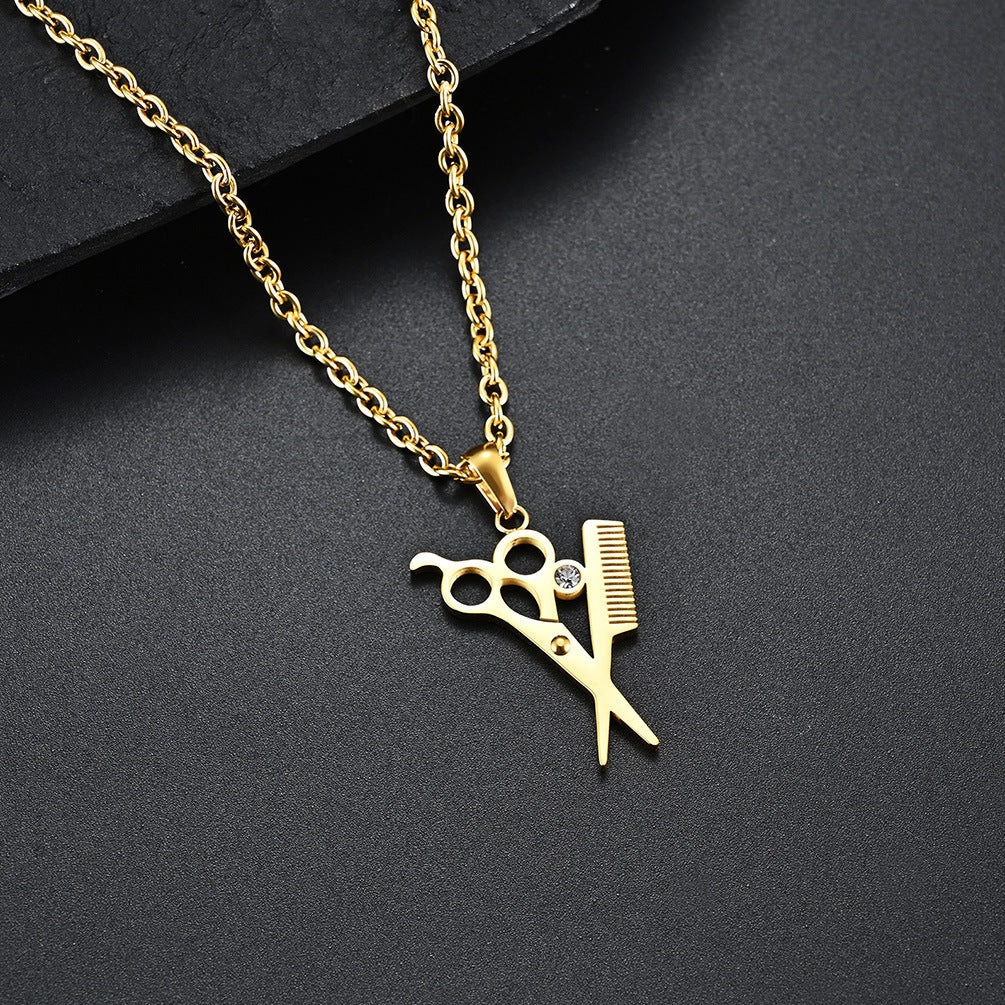 Scissors Combs and Hairdressers Pendants for Men