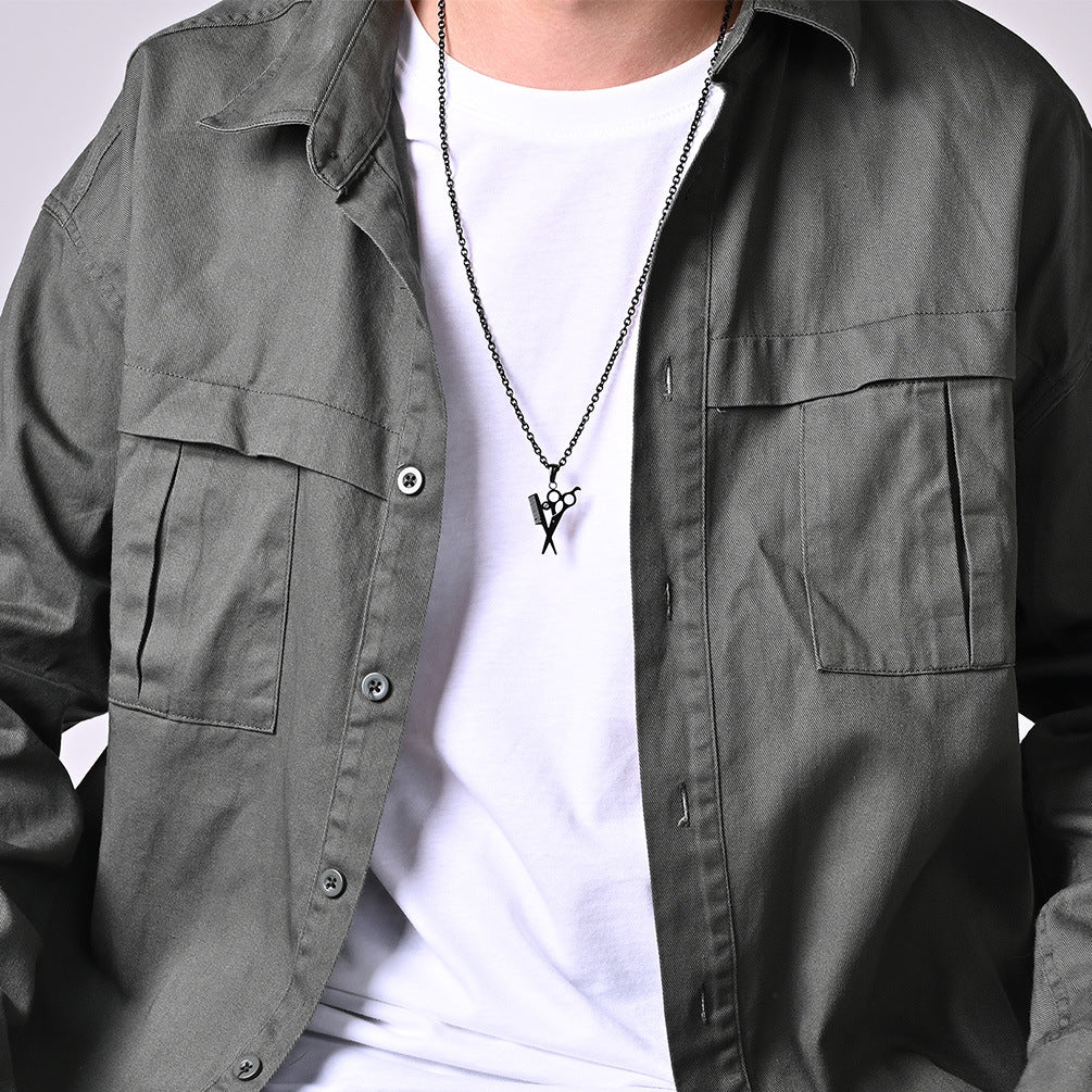 Scissors Combs and Hairdressers Pendants for Men