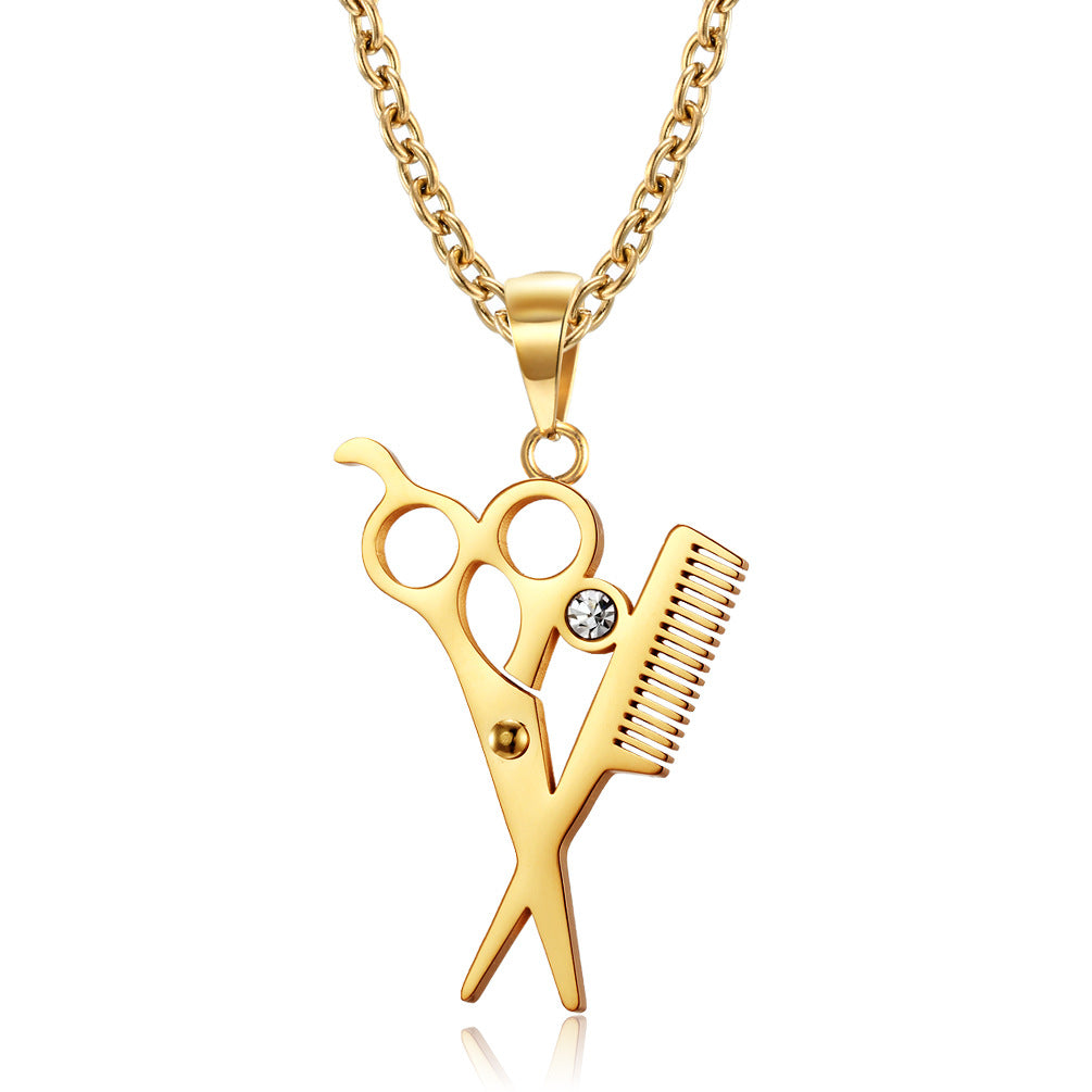 Scissors Combs and Hairdressers Pendants for Men