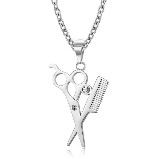 Scissors Combs and Hairdressers Pendants for Men