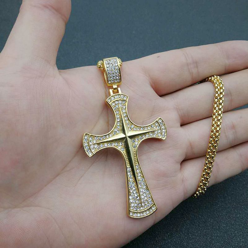 Zircon Necklace – Statement Hip Hop Steel Gold Plated Pendant For Everyday Wear Planderful