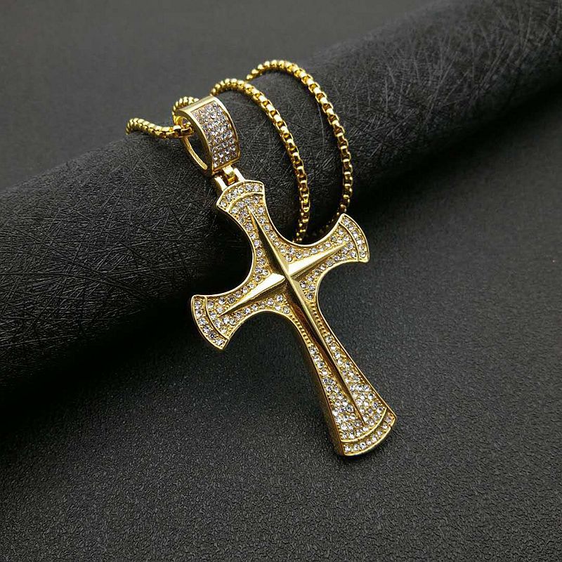 Zircon Necklace – Statement Hip Hop Steel Gold Plated Pendant For Everyday Wear Planderful