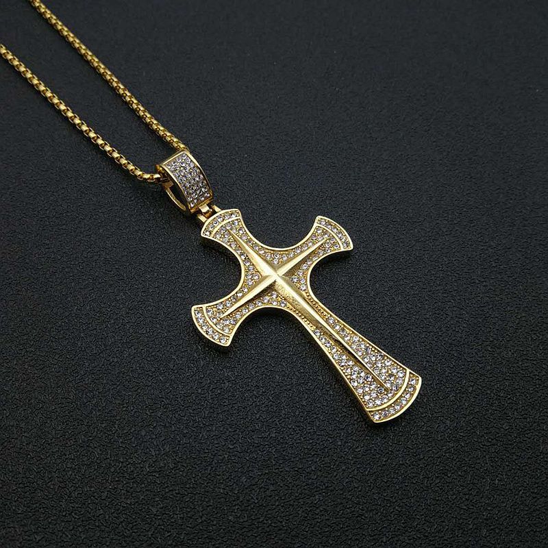 Zircon Necklace – Statement Hip Hop Steel Gold Plated Pendant For Everyday Wear Planderful