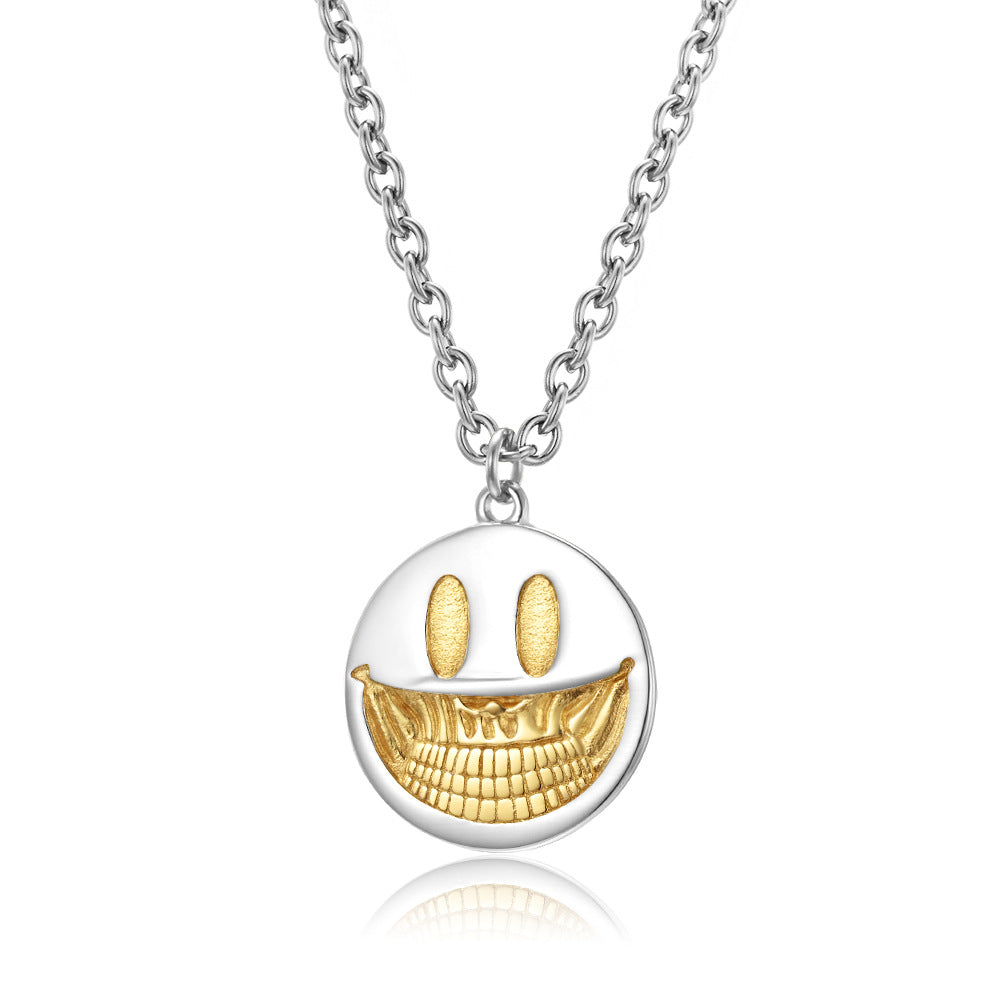 Dark Pop Style Skull Smiley Face Trendy Necklace for Men