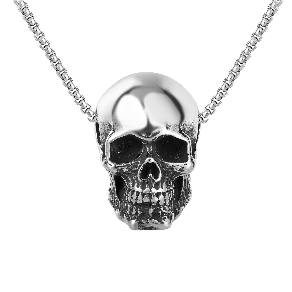 Minimal Skull Stainless Steel Pendant Necklace
