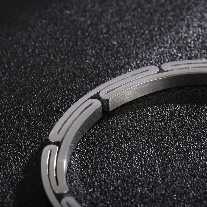 Direct Sales – Japan & South Korea Stainless Steel Men's Bracelet – Open Bracelet
