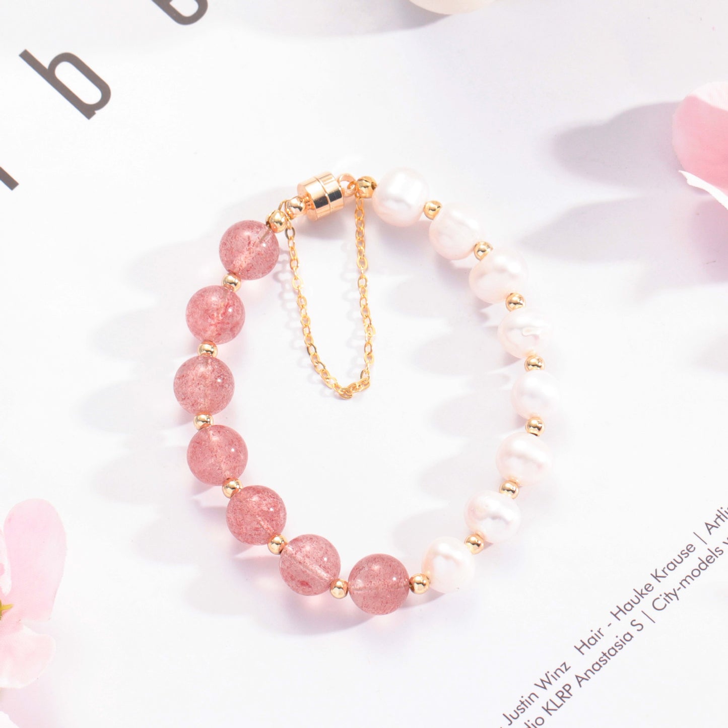 Fortune's Favor Collection: Sterling Silver Women's Freshwater Pearl and Crystal Bracelet