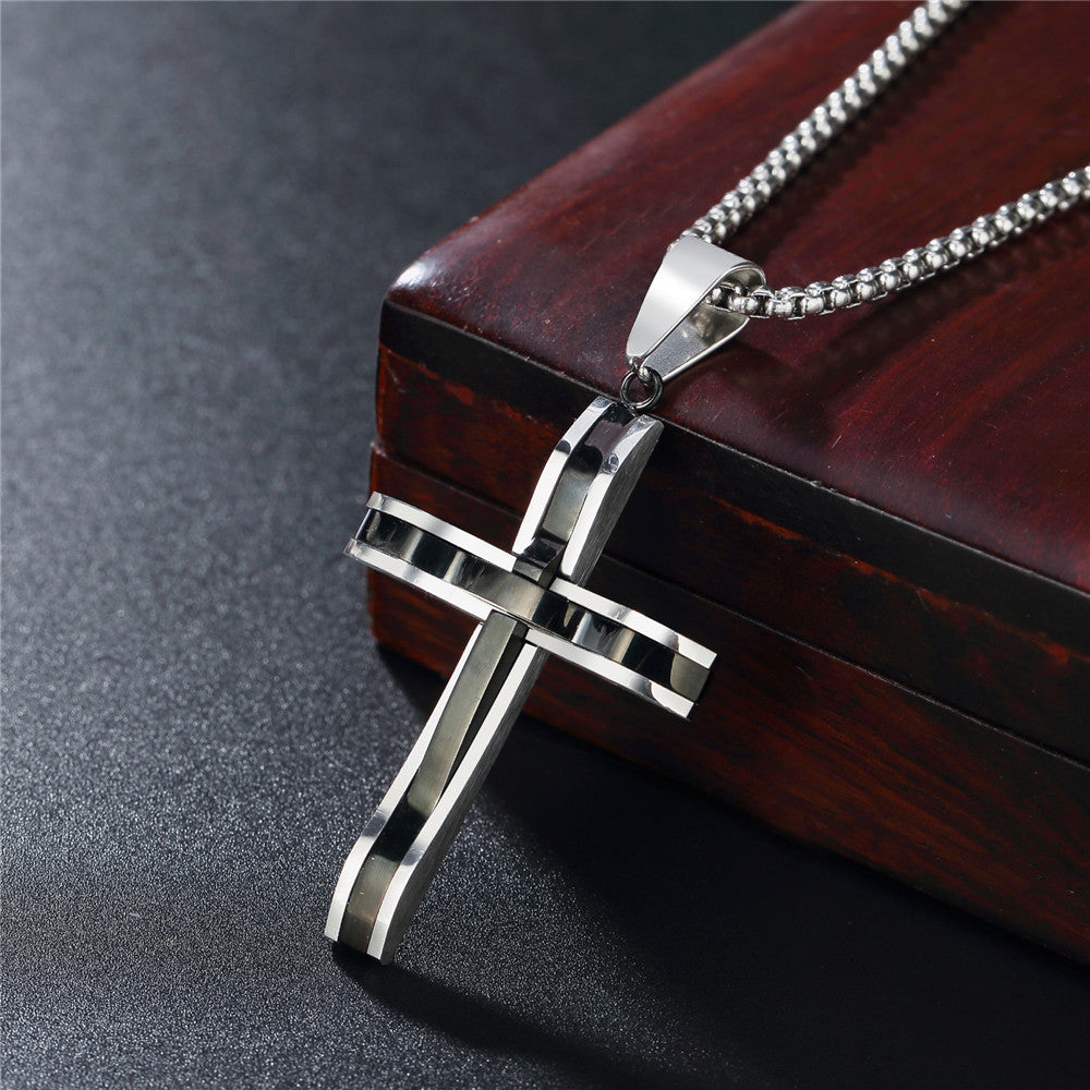 Planderful Stainless Steel Cross Pendant For Men Unisex Durable Fashion Accessory Protection Statement Everyday Genie