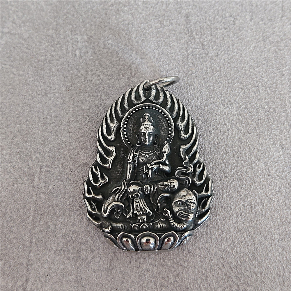 Planderful Guanyin Amulet Pendant Stainless Steel Necklace For Unisex Protection And Style