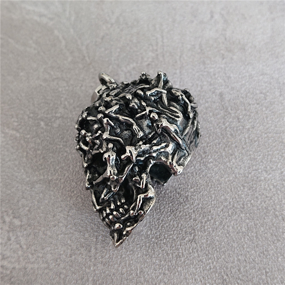 Halloween Thorn Skull Head Titanium Steel Pendant for Men