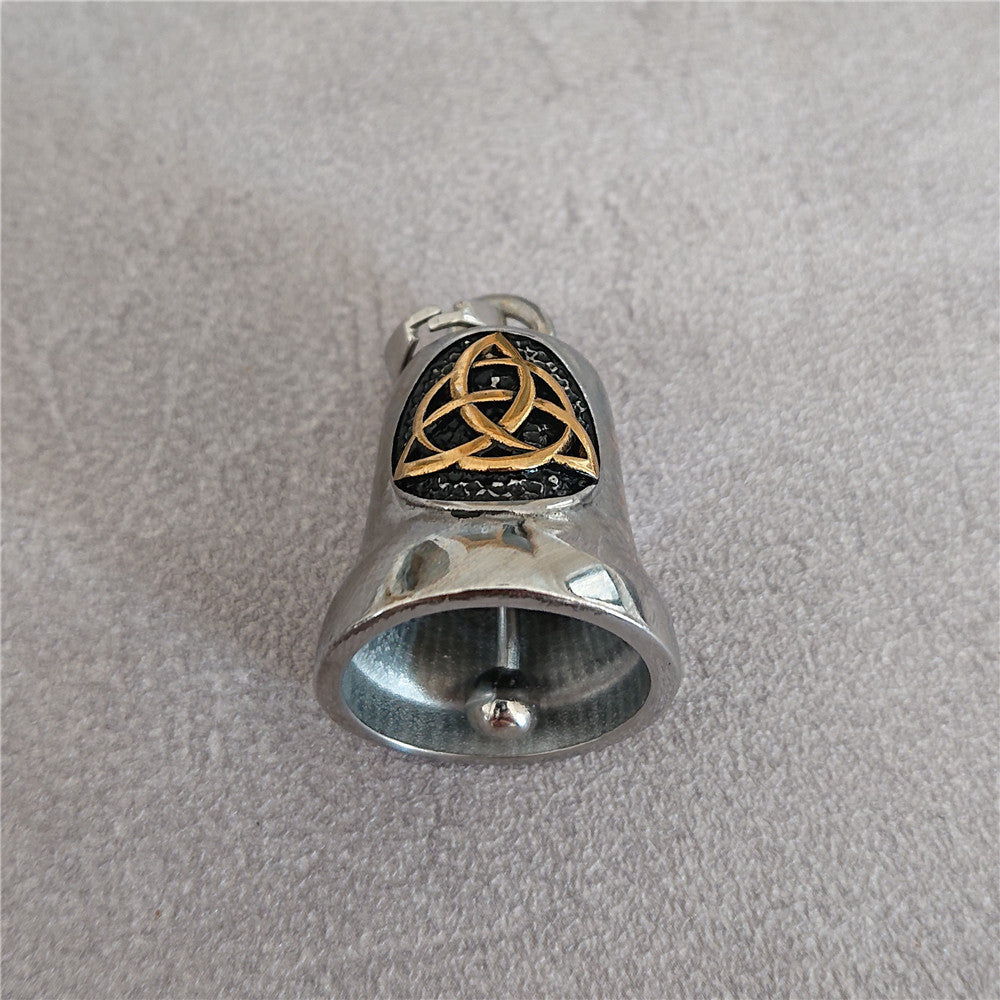 Planderful Viking Three-Ring Pendant Titanium Steel Bell, Unisex Hip Hop Style, Bold Protection Statement