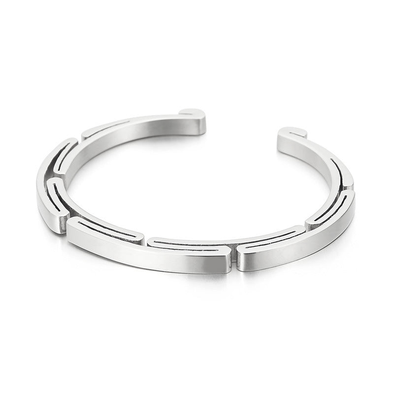 Direct Sales – Japan & South Korea Stainless Steel Men's Bracelet – Open Bracelet