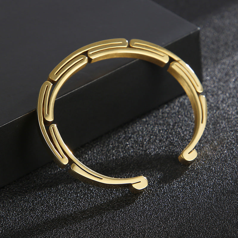 Direct Sales – Japan & South Korea Stainless Steel Men's Bracelet – Open Bracelet
