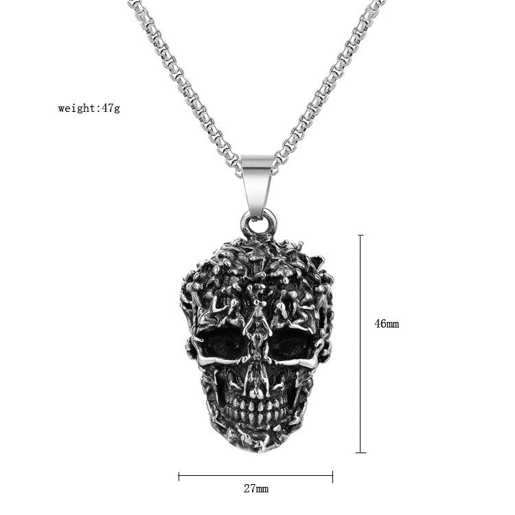 Crowned Skull Stainless Steel Pendant Necklace