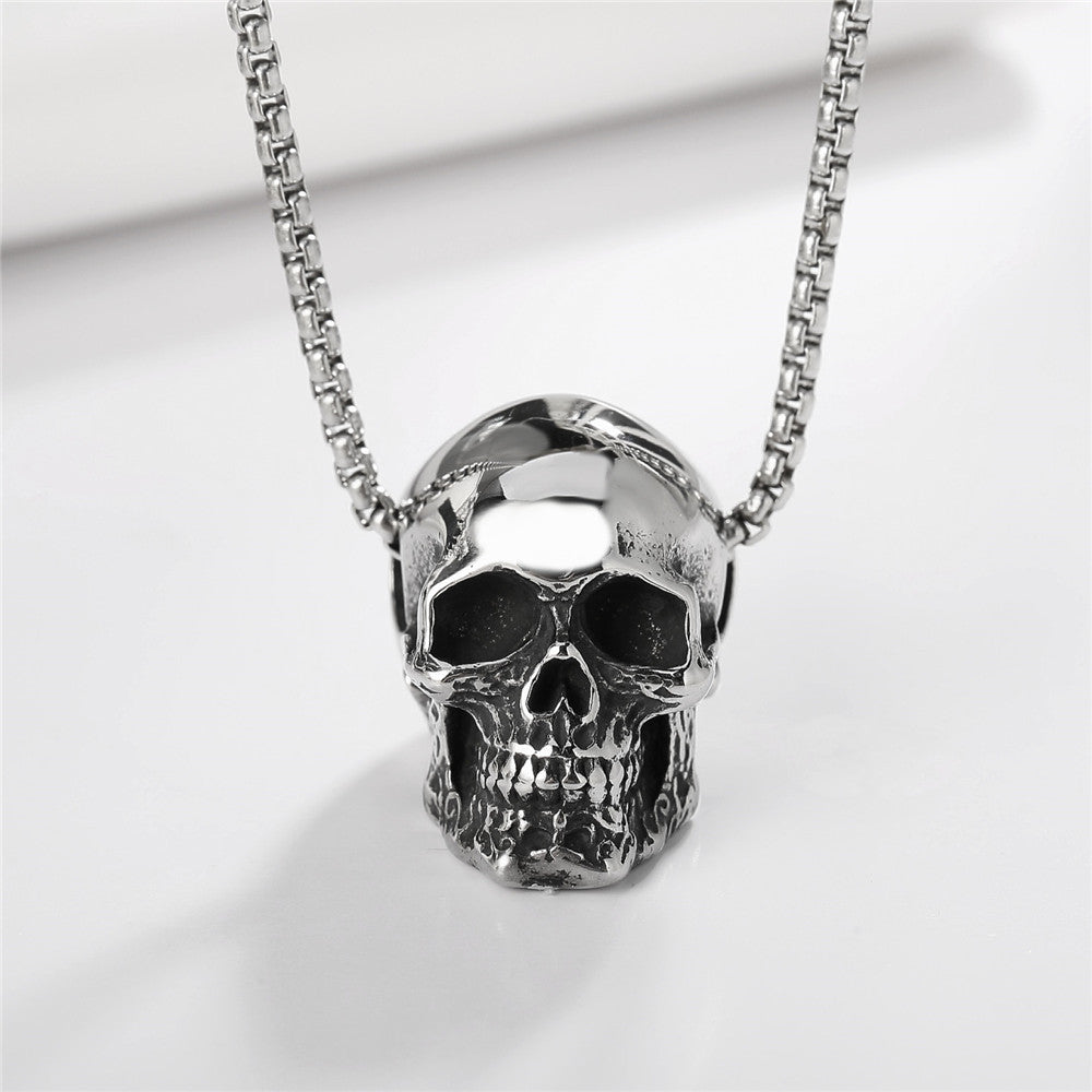 Minimal Skull Stainless Steel Pendant Necklace