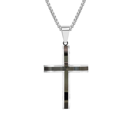 Planderful Stainless Steel Cross Pendant For Men Unisex Durable Fashion Accessory Protection Statement Everyday Genie