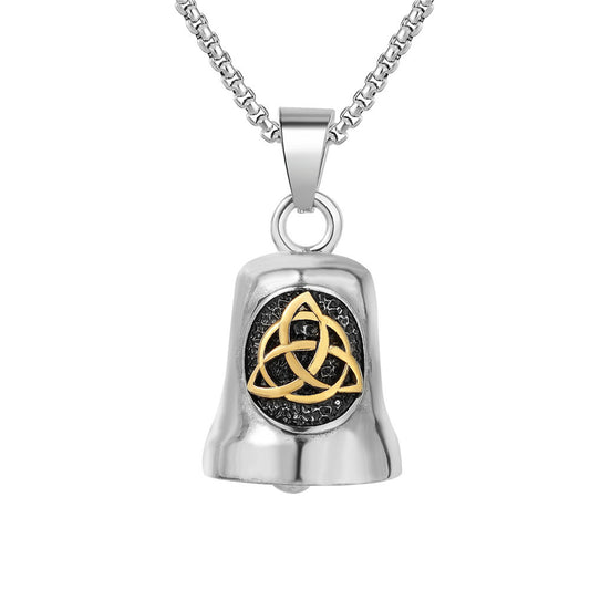 Planderful Viking Three-Ring Pendant Titanium Steel Bell, Unisex Hip Hop Style, Bold Protection Statement