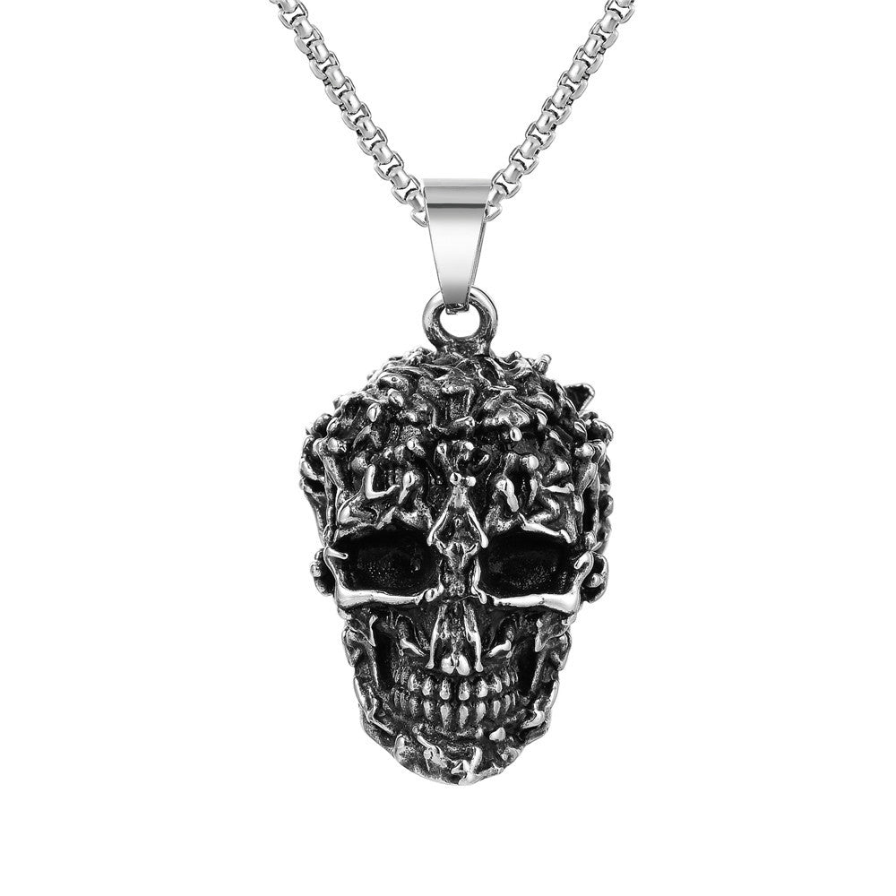 Crowned Skull Stainless Steel Pendant Necklace