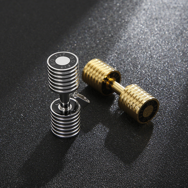 Japanese and Korean Style Titanium Steel Barbell Pendant Necklace for Men