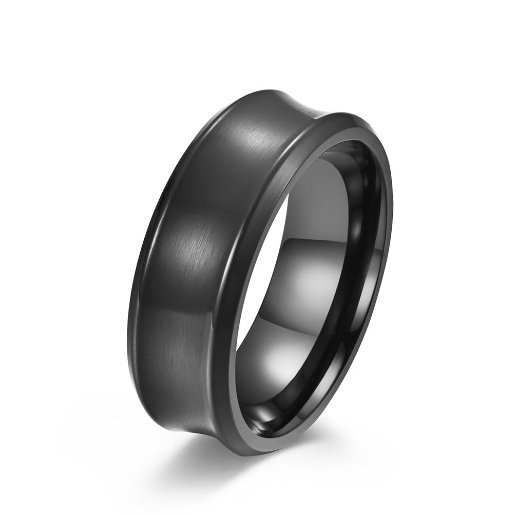 Planderful Titanium Steel Ring Unisex Geometric Design Bold