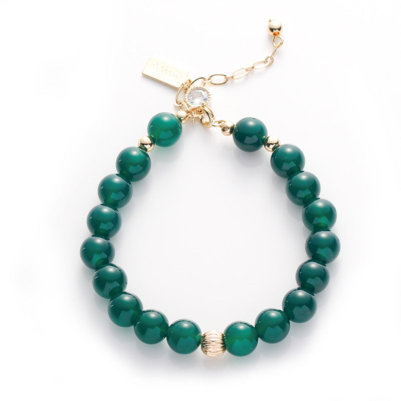 Candy Green Agate Crystal Sterling Silver Bracelet