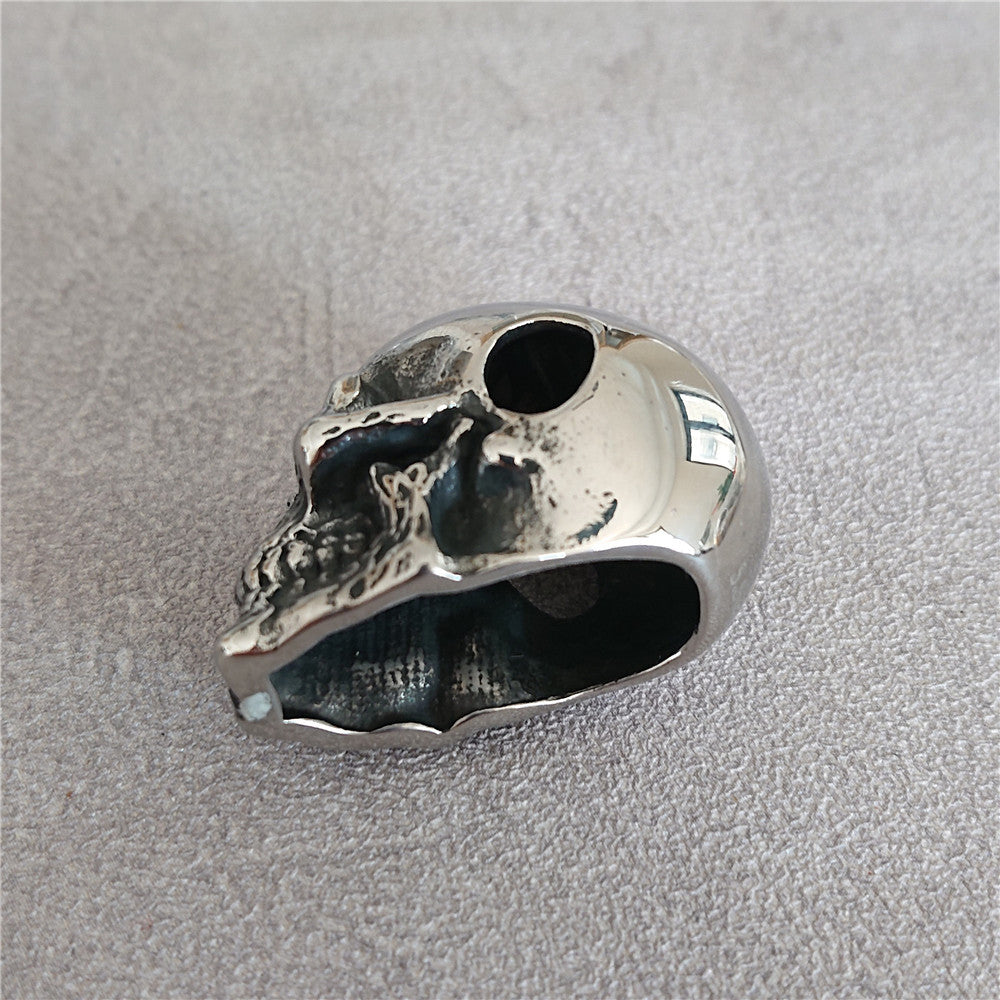 Halloween Polished Skull Head Titanium Steel Pendant for Men