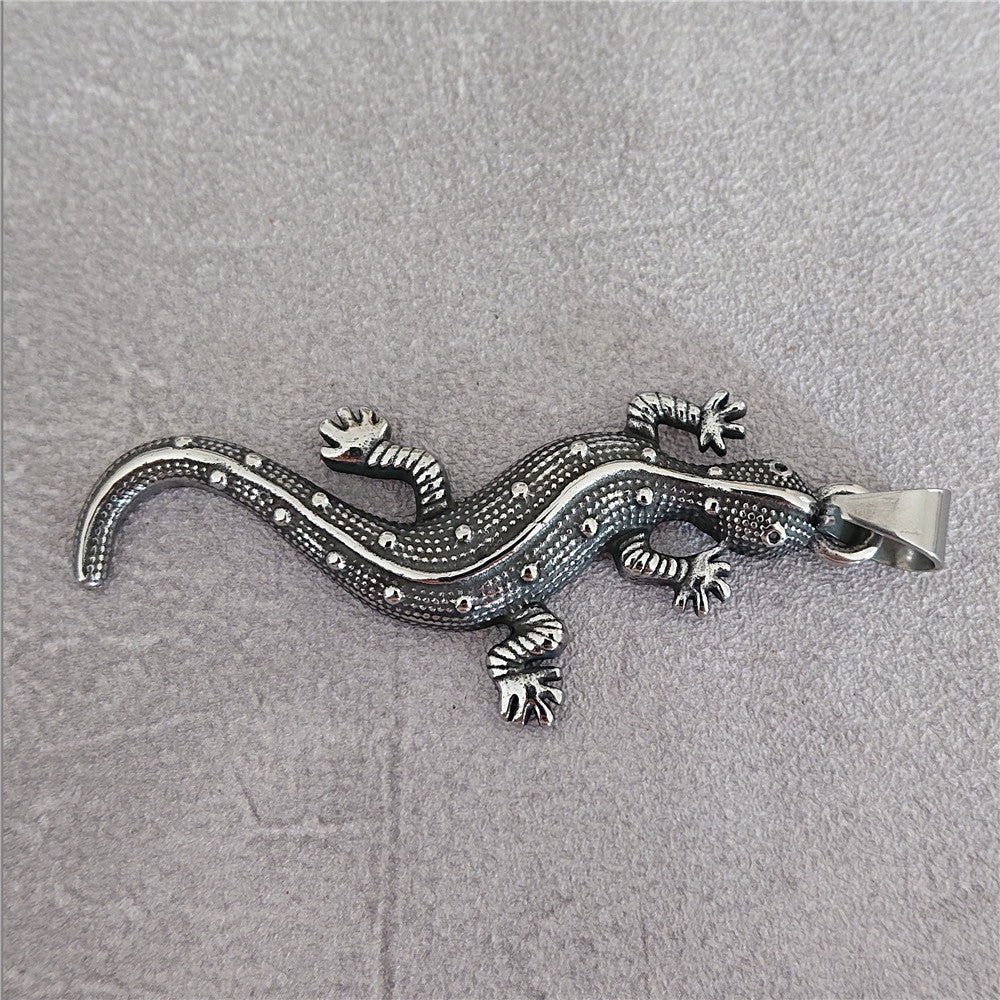 Gecko Pendant Stainless Steel For Unisex Fashion By Planderful Retro Protection Statement