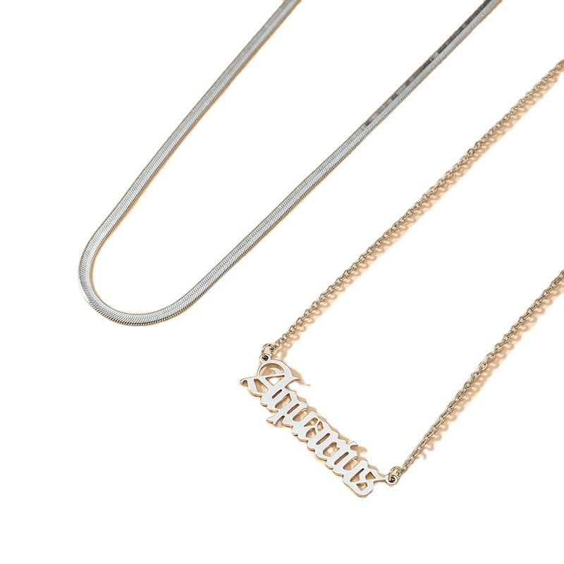 European and American Gothic Zodiac Snake Chain Necklace Set - Vienna Verve Collection