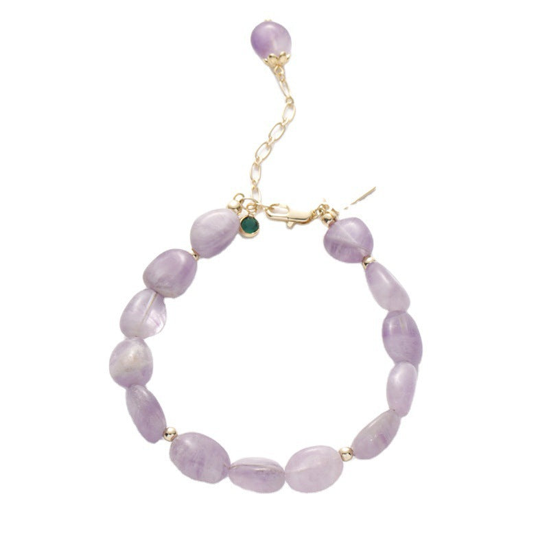 Lavender Amethyst and Purple Agate Sterling Silver Bracelet for Women
