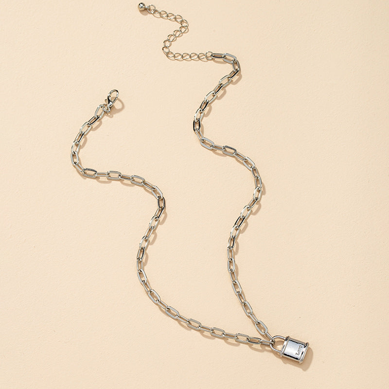Fashionable Lock Pendant Alloy Necklace - Vienna Verve Collection