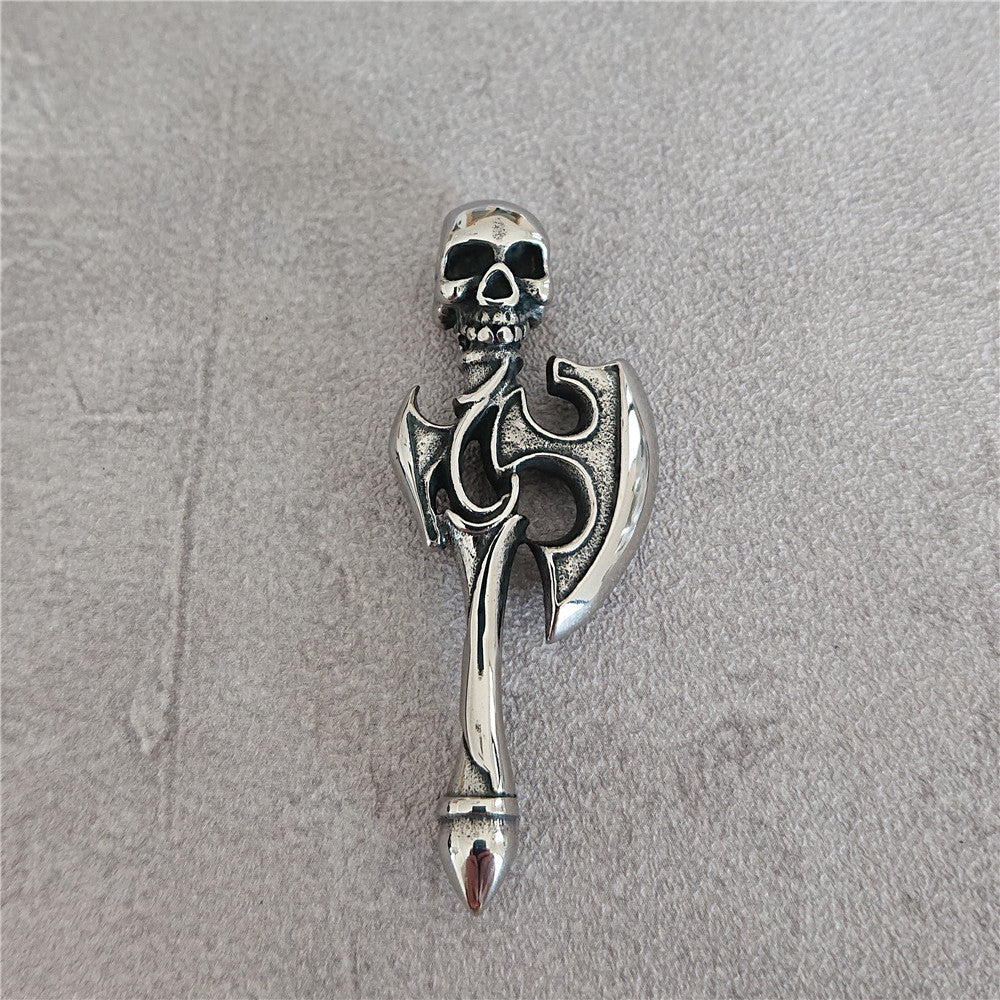 Skull Axe Titanium Steel Pendant Necklace