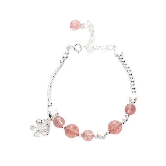 Dainty Crystal and Moonlight Stone Sterling Silver Bracelet