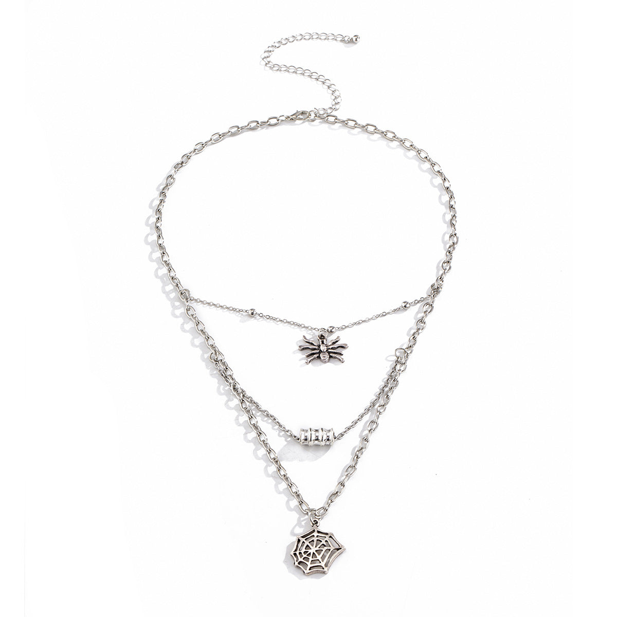 Planderful Vienna Verve Spider Web Necklace For Women Personalized Multi Layer Tassel Geometric Hollow Pendant