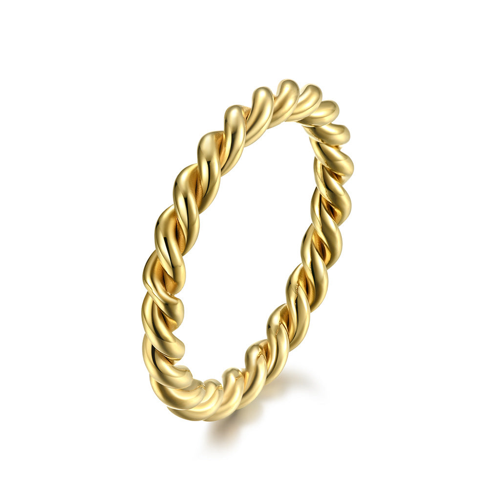 Steel Ring – Elegant Twist Design