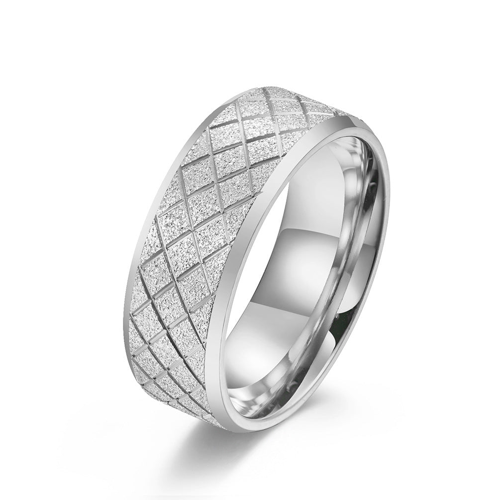 Planderful Diamond Line Ring For Index Finger Matte Titanium Steel For Hipster Unisex Style Everyday Genie Collection