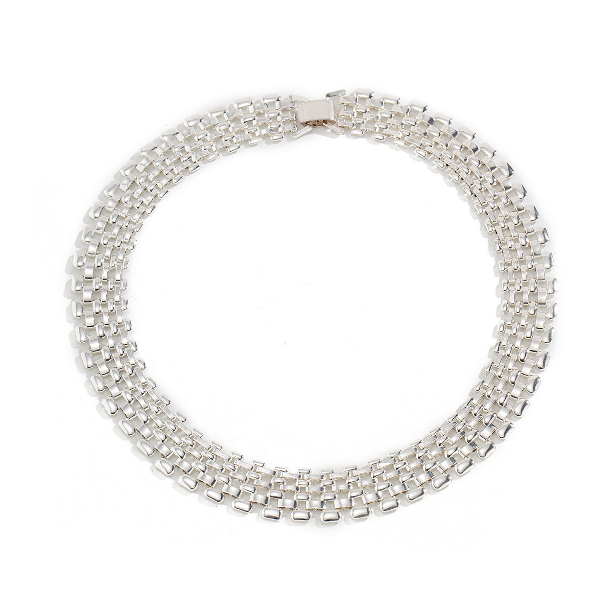 Handwoven Hollow Square Chain Necklace