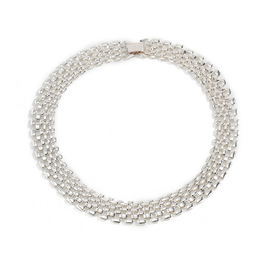 Handwoven Hollow Square Chain Necklace