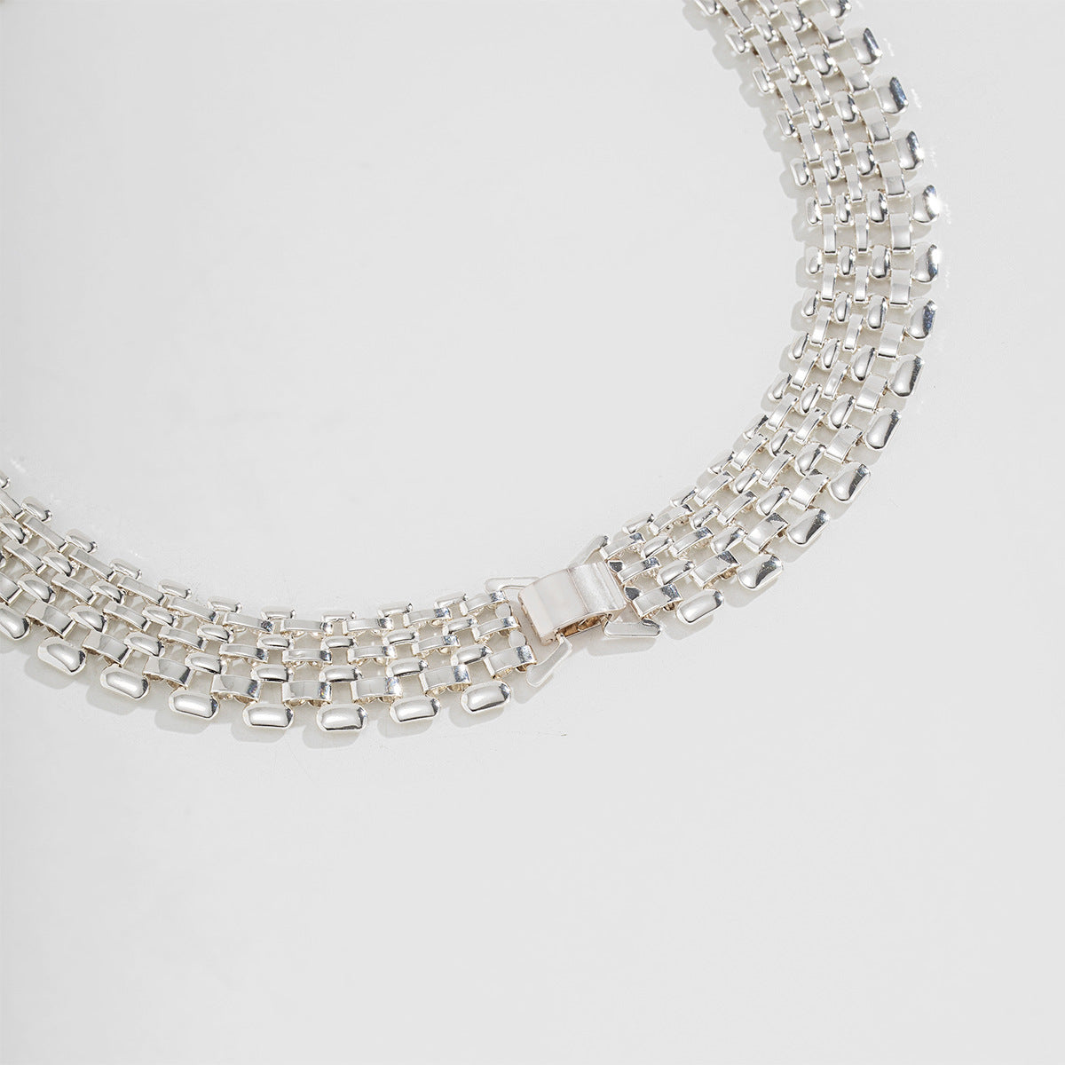 Handwoven Hollow Square Chain Necklace