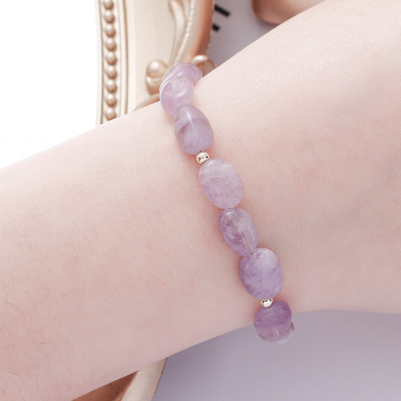 Lavender Amethyst and Purple Agate Sterling Silver Bracelet for Women