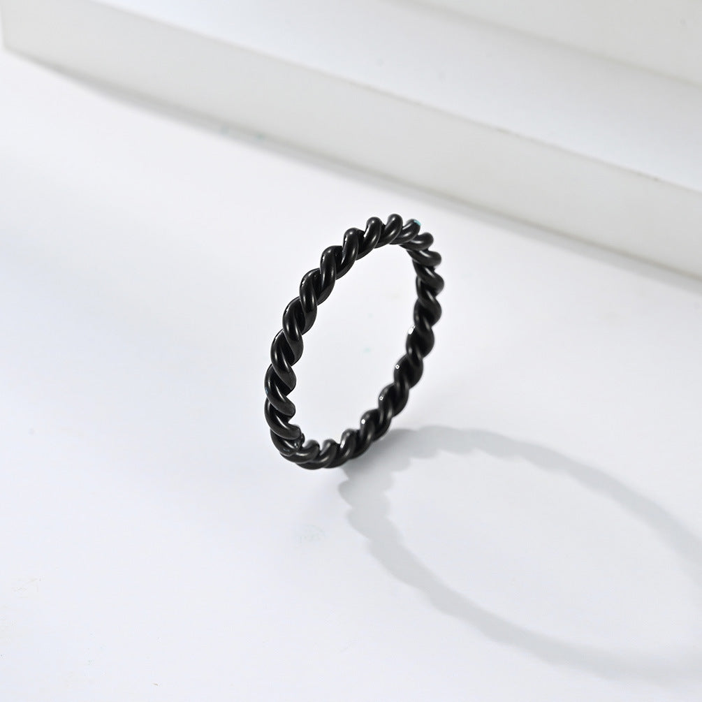 Steel Ring – Elegant Twist Design