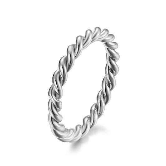 Steel Ring – Elegant Twist Design