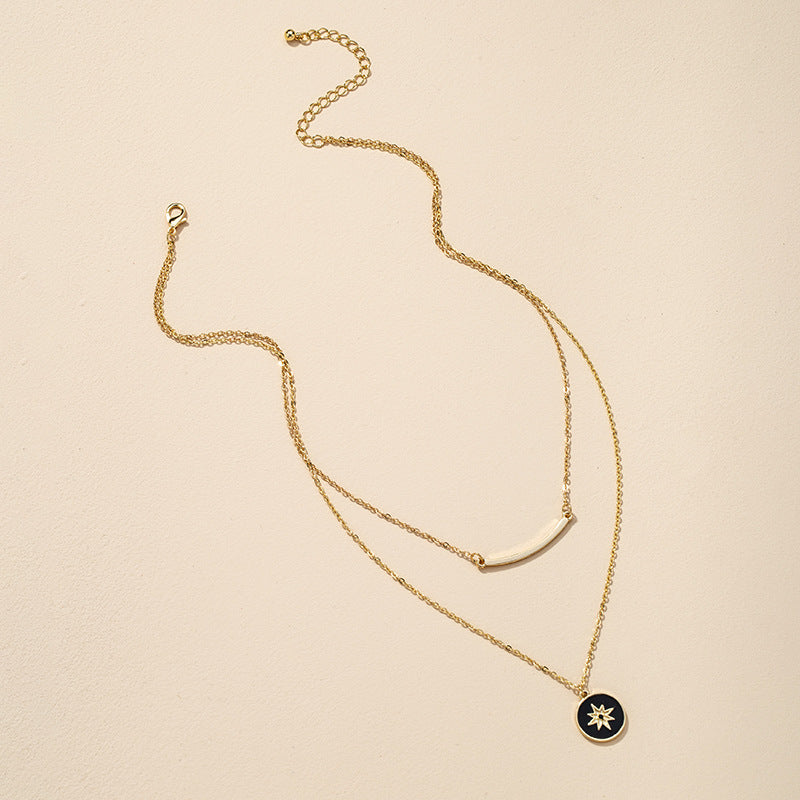 Eight-Pointed Star Double-Layer Necklace: Trendy Neckwear in Europe and America