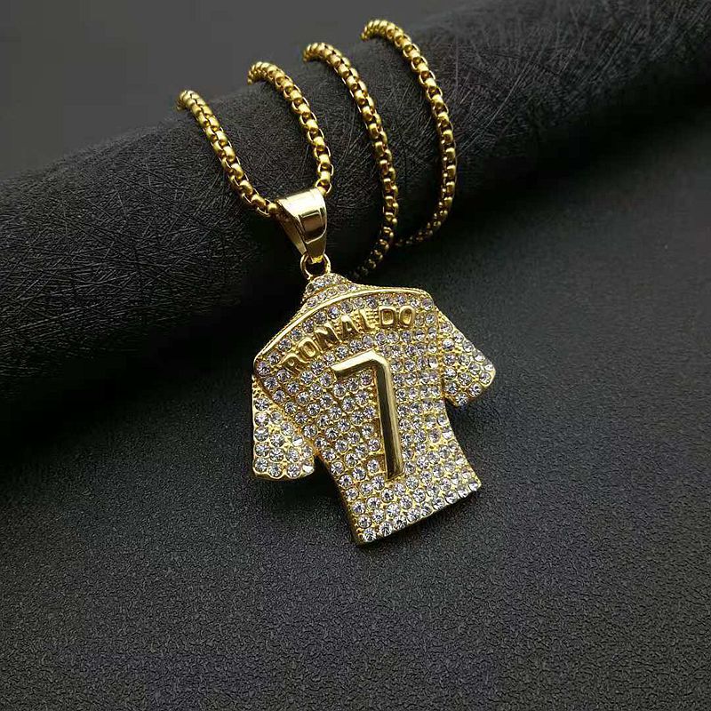 Zircon Necklace - Elegant Everyday Wear Stainless Steel Gold Plated Pendant With Zircon Crystals