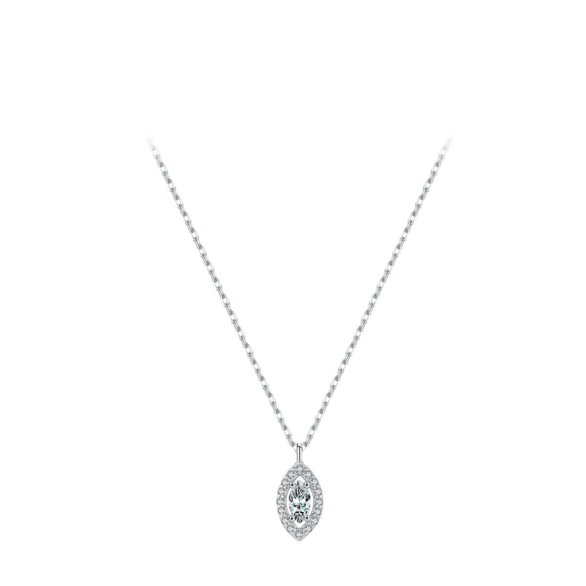 Versatile Sterling Silver Zircon Eye Necklace for Women's Fashion