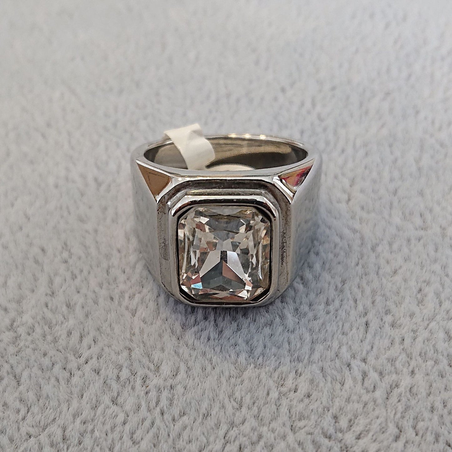 Planderful Zircon Titanium Steel Ring For Men Unisex Everyday Genie Minimalist Jewelry Gift